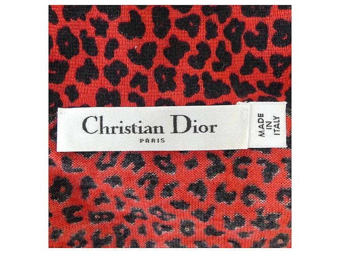 Top in seta e cashmere Christian Dior 144S71AM120 Nero Rosso - vista 4
