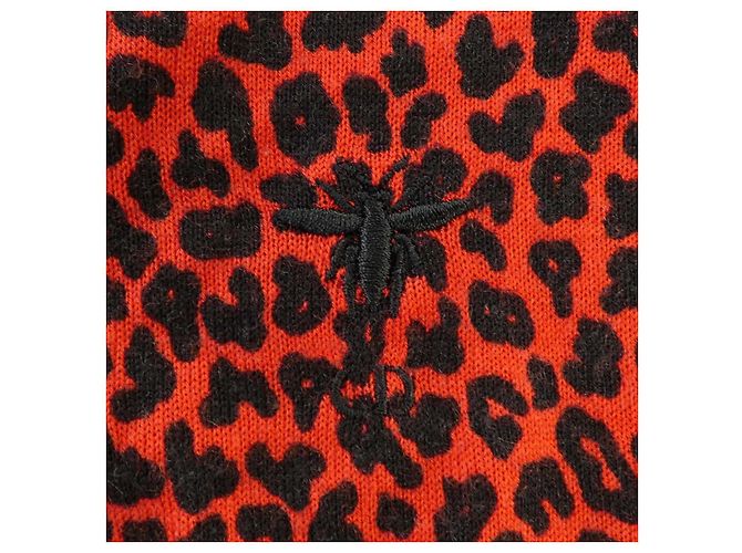 Top in seta e cashmere Christian Dior 144S71AM120 Nero Rosso - vista 7