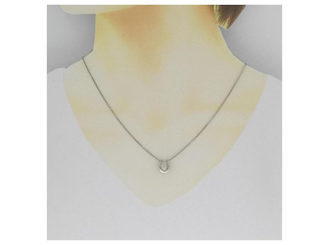 Autre Marque Collana con Diamanti Pt900/Pt850 Argento - vista 6