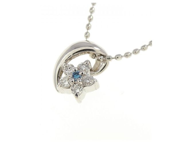 Autre Marque Collana a Fiore in Platino e Diamanti Argento - vista 3
