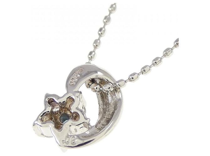 Autre Marque Collana a Fiore in Platino e Diamanti Argento - vista 4