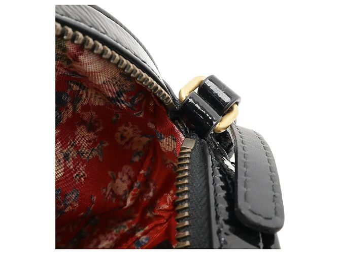 Borsa a tracolla in pelle vernice Gucci Game Patch Logo Nero Giallo - vista 8