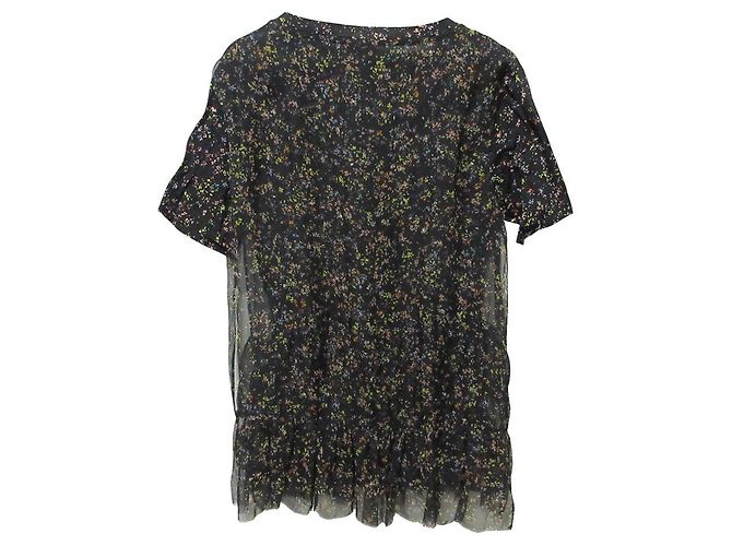 Dries Van Noten Sheer Layered Kurzarm-Bluse Schwarz - Ansicht 2