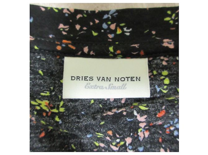 Dries Van Noten Sheer Layered Kurzarm-Bluse Schwarz - Ansicht 3