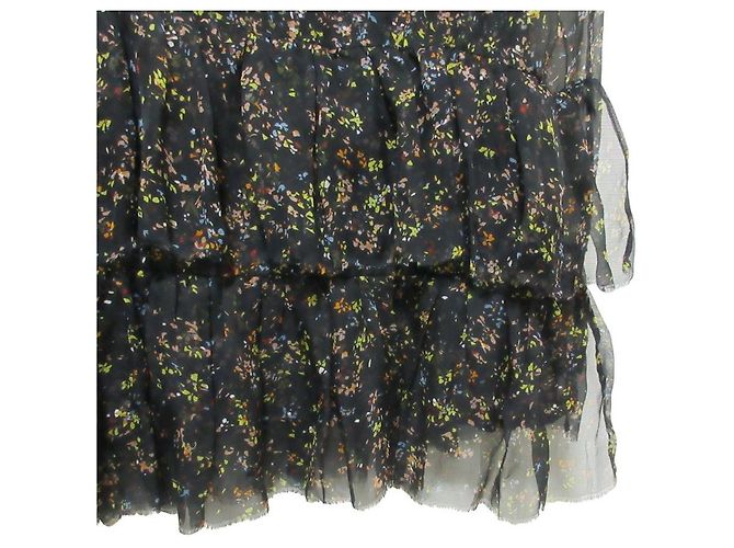 Dries Van Noten Sheer Layered Kurzarm-Bluse Schwarz - Ansicht 5
