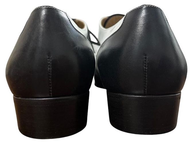 Scarpe con lacci in pelle Salvatore Ferragamo Nero Bianco - vista 4