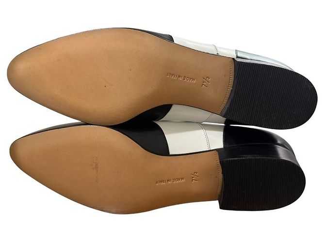 Scarpe con lacci in pelle Salvatore Ferragamo Nero Bianco - vista 5