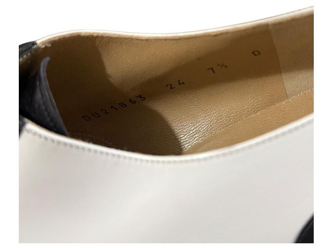 Scarpe con lacci in pelle Salvatore Ferragamo Nero Bianco - vista 8
