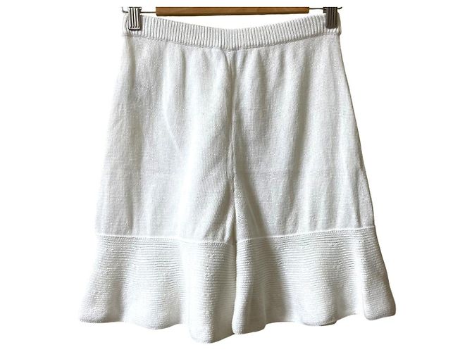 Timeless Short de punto de algodón Chanel Blanco - vista 2