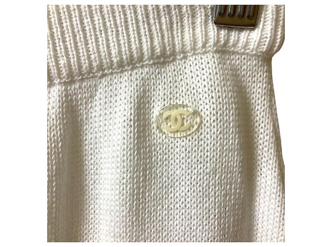 Timeless Short de punto de algodón Chanel Blanco - vista 3