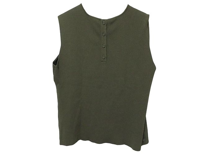 Autre Marque Blusa sin mangas de sarga Sechet Sov DOUBLE STANDARD CLOTHING Verde Caqui - vista 2