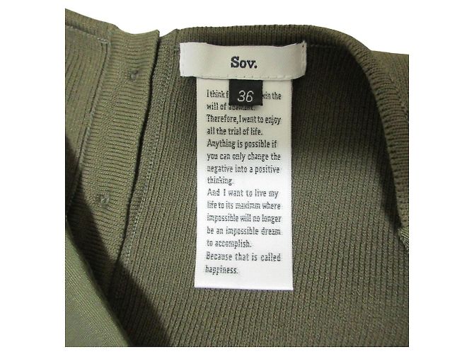 Autre Marque Blusa sin mangas de sarga Sechet Sov DOUBLE STANDARD CLOTHING Verde Caqui - vista 3