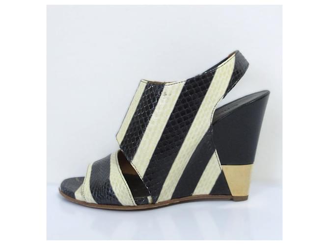 Chloé Sandali con zeppa Chloe Nero Bianco - vista 2
