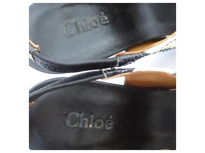 Chloé Sandali con zeppa Chloe Nero Bianco - vista 5