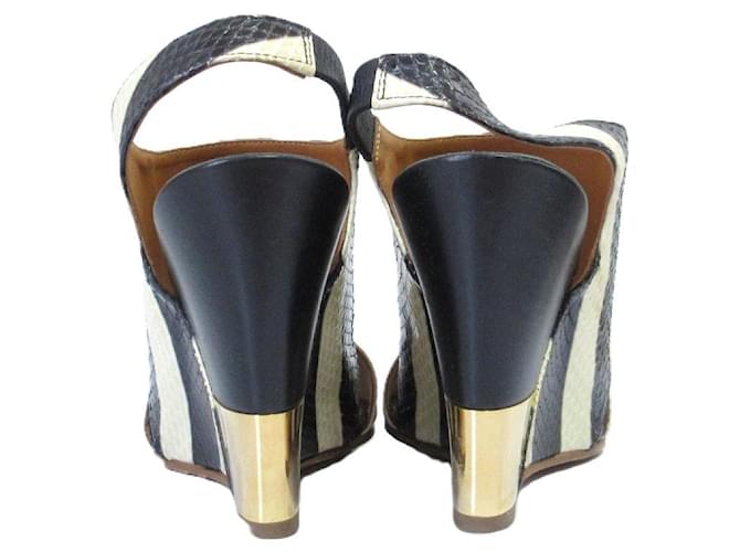 Chloé Sandali con zeppa Chloe Nero Bianco - vista 6