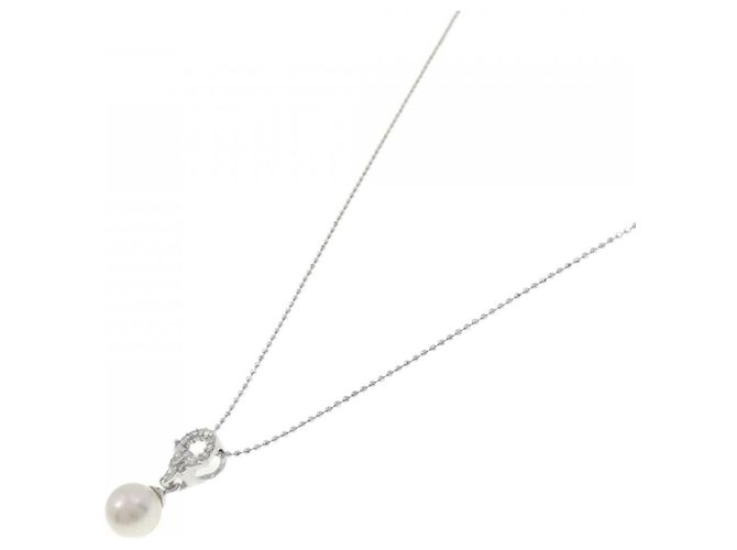 Autre Marque Collana di Perle Akoya in K18WG Argento - vista 2