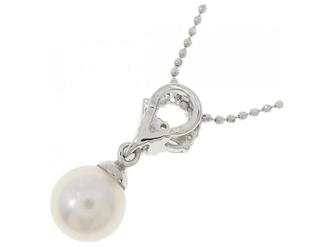 Autre Marque Collana di Perle Akoya in K18WG Argento - vista 4