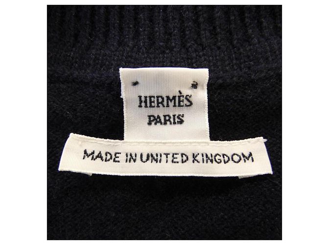 Hermès Hermes Kaschmir Strickoberteil Blau Marineblau - Ansicht 4