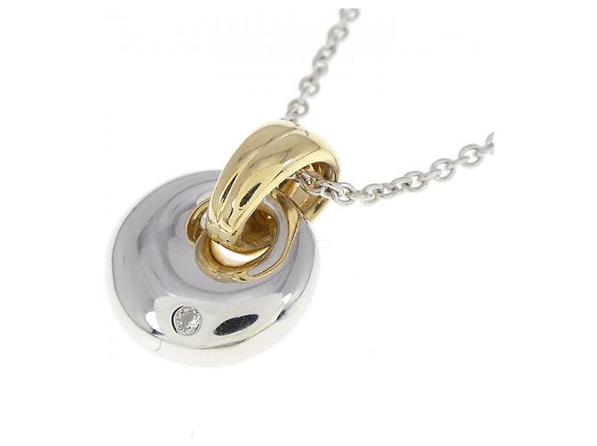 Autre Marque Collana in oro giallo e oro bianco Au750 con diamanti - vista 3