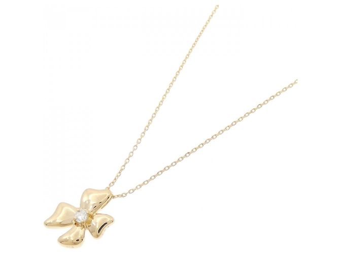 Autre Marque Au750 Blumen-Diamant-Halskette Golden - Ansicht 2