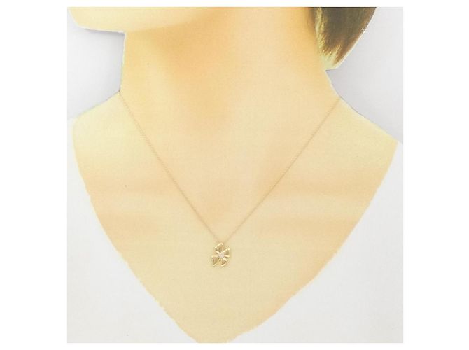 Autre Marque Au750 Blumen-Diamant-Halskette Golden - Ansicht 6