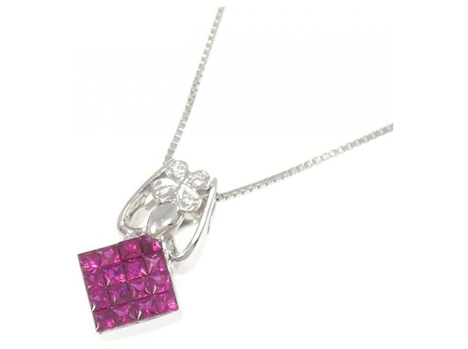 Autre Marque Collana con rubino e diamanti Au750 Argento - vista 3