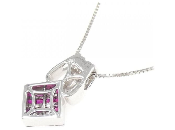 Autre Marque Collana con rubino e diamanti Au750 Argento - vista 4