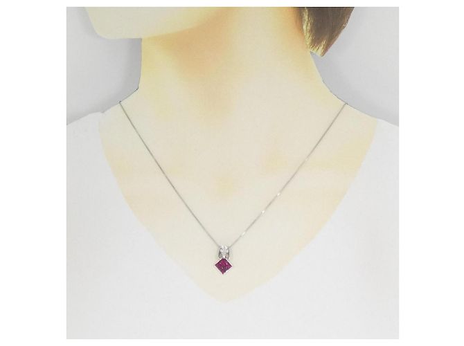 Autre Marque Collana con rubino e diamanti Au750 Argento - vista 6