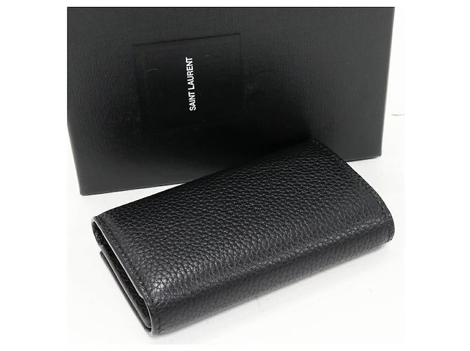 Yves Saint Laurent Saint Laurent Paris Cassandra Shadow Calf Key Case Black - view 2