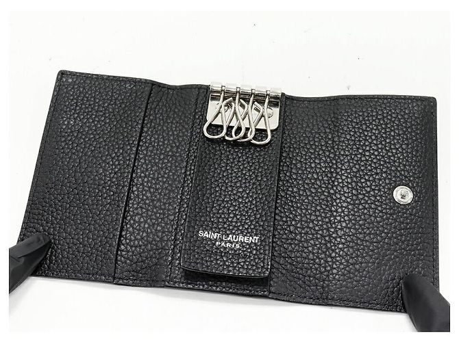 Yves Saint Laurent Saint Laurent Paris Cassandra Shadow Calf Key Case Black - view 3