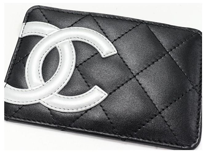 Tarjetero de piel de becerro Chanel Cambon Line Negro - vista 5