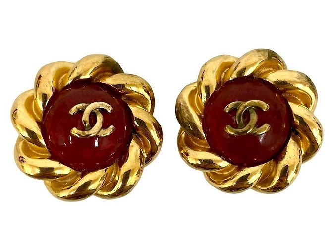 Timeless Chanel Gripoix Ohrringe Golden - Ansicht 4