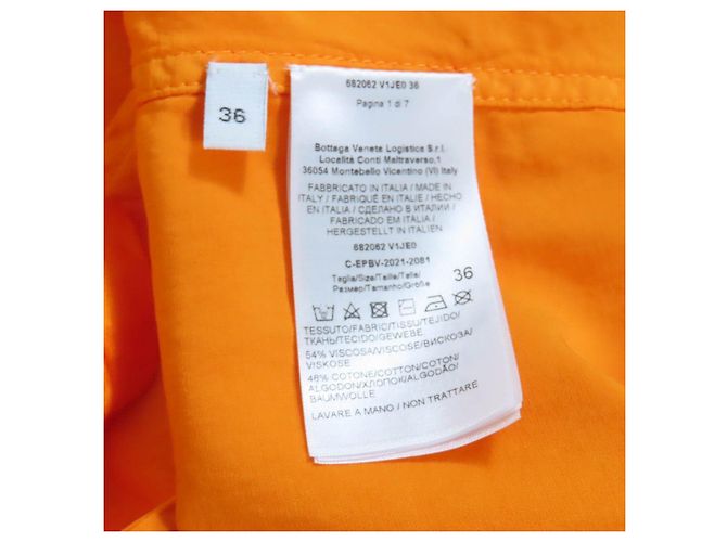 Vestido de rayón Bottega Veneta Naranja - vista 8