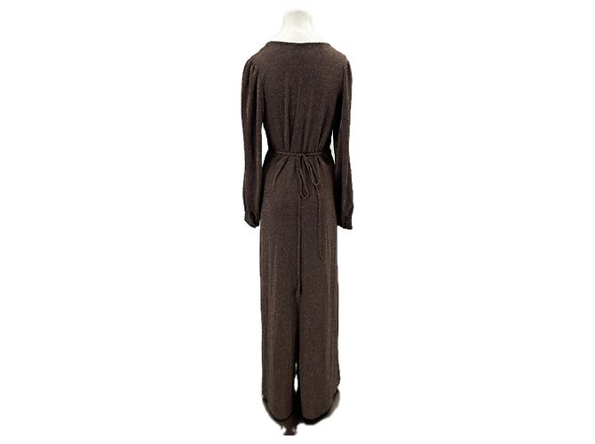 Autre Marque MOMONI Glänzendes braunes Kleid aus Polyester - Ansicht 2