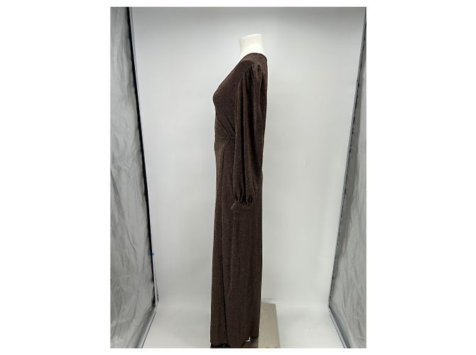 Autre Marque MOMONI Glänzendes braunes Kleid aus Polyester - Ansicht 3