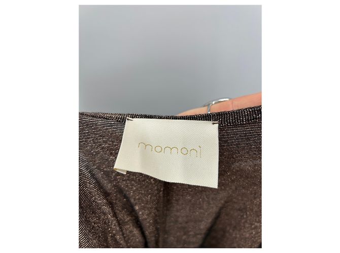 Autre Marque MOMONI Glänzendes braunes Kleid aus Polyester - Ansicht 5