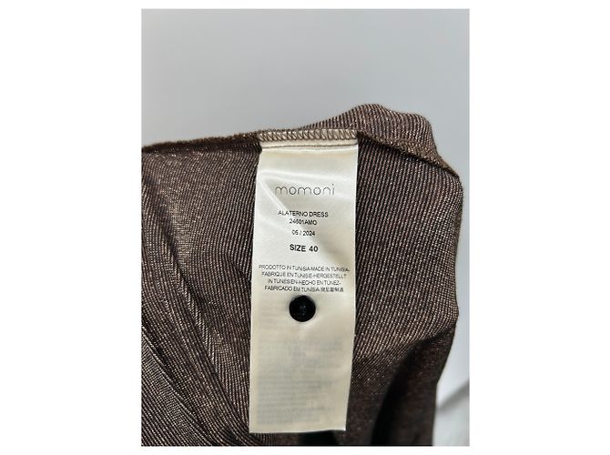 Autre Marque MOMONI Glänzendes braunes Kleid aus Polyester - Ansicht 6