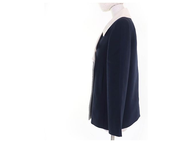 Giacca in misto seta e lana Louis Vuitton Blu Blu navy - vista 2
