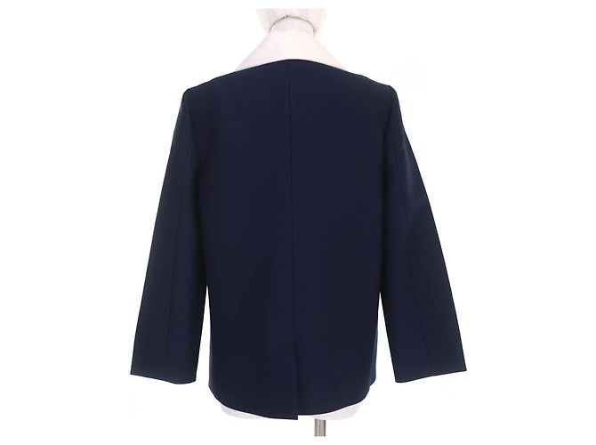 Giacca in misto seta e lana Louis Vuitton Blu Blu navy - vista 3