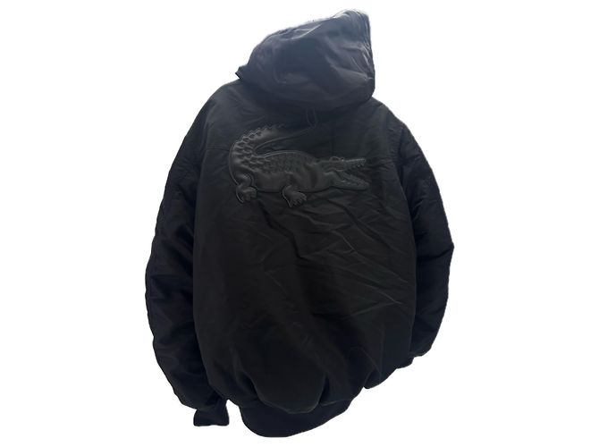 Giacca Bomber Lacoste con logo nera Nero - vista 2