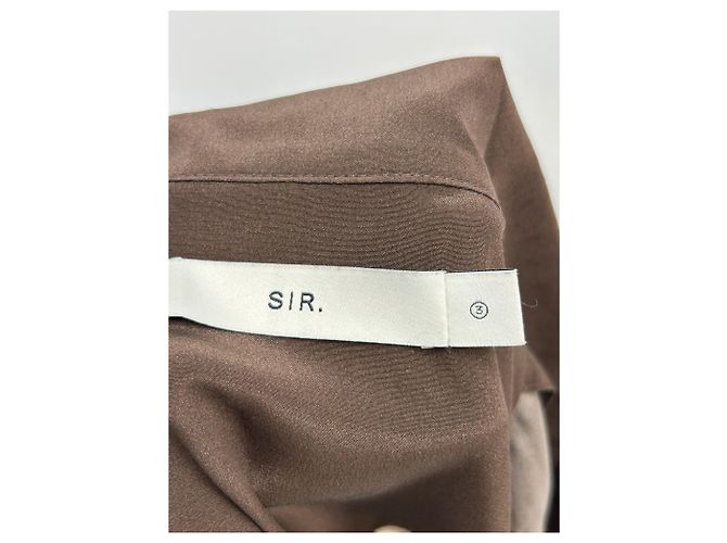 Autre Marque Blusa fluida de seda estampada marrón SIR Castaño - vista 5