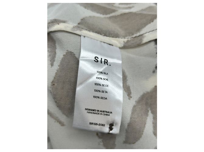 Autre Marque Blusa fluida de seda estampada marrón SIR Castaño - vista 6