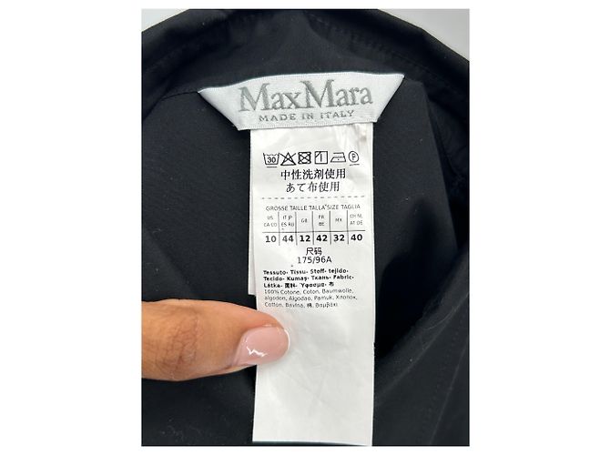 Max Mara Vestido camisero negro de algodón - vista 5