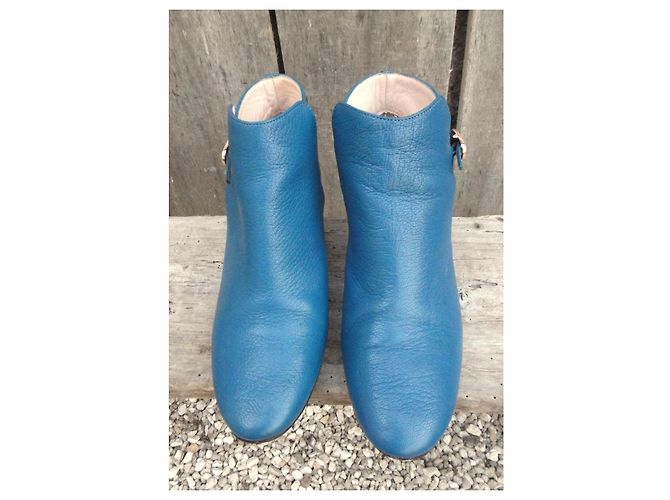 Botines de cuero azul Repetto - vista 3