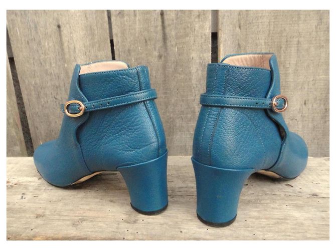Botines de cuero azul Repetto - vista 4