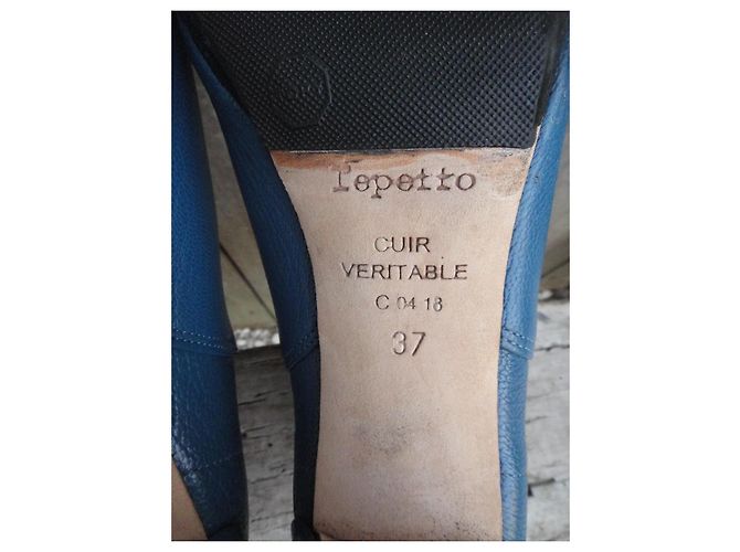 Botines de cuero azul Repetto - vista 6