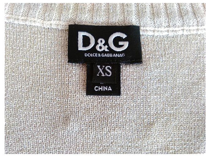 Canotta D&G in seta e lurex con logo Argento - vista 2