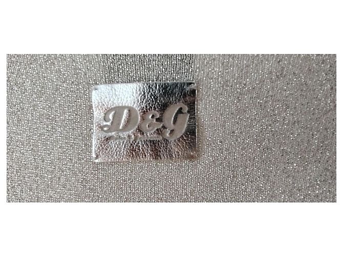 Canotta D&G in seta e lurex con logo Argento - vista 5