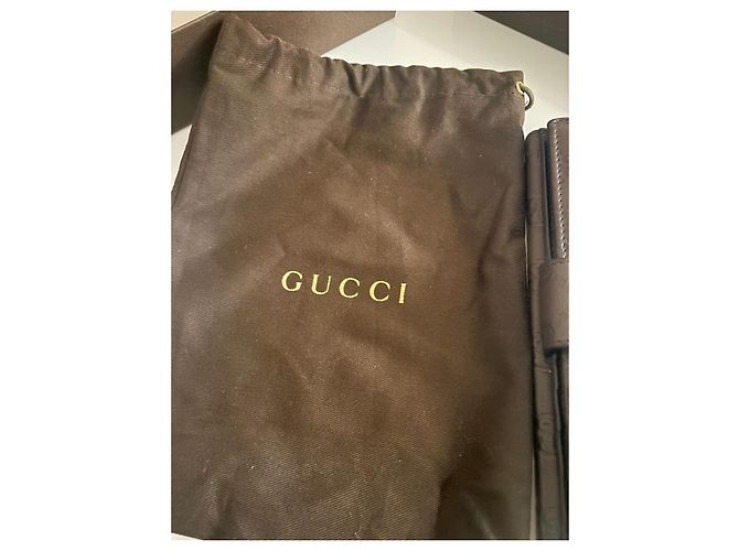 Cartera Gucci de cuero marrón con monograma y cierre de corazón Castaño - vista 11
