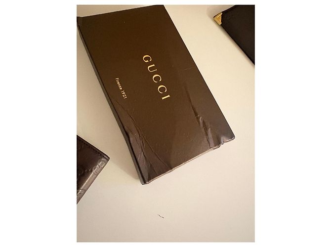 Cartera Gucci de cuero marrón con monograma y cierre de corazón Castaño - vista 12